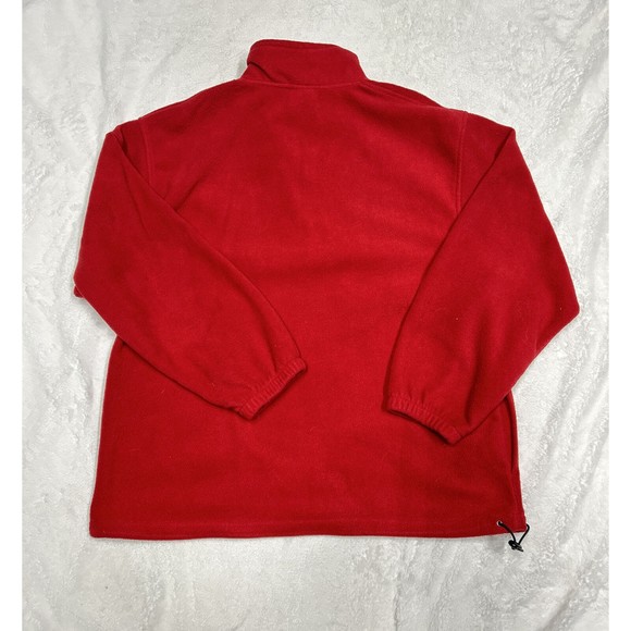 Vintage Ohio State Buckeyes Embroidered Red 1/4 Zip Fleece Pullover Size Large - Picture 10 of 10